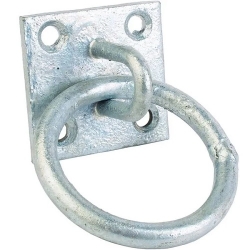 Galvanised Horse Tie Ring With Plate